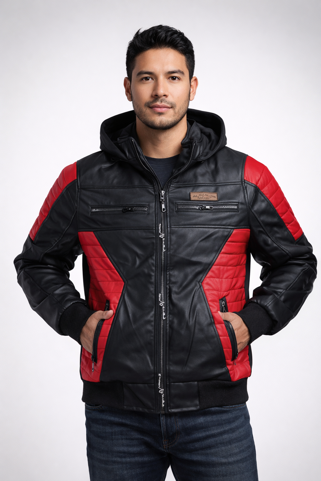 CHAQUETA CABALLERO CUERINA ENGUATADA CON FORRO FLEECE-ROBERT LUAN