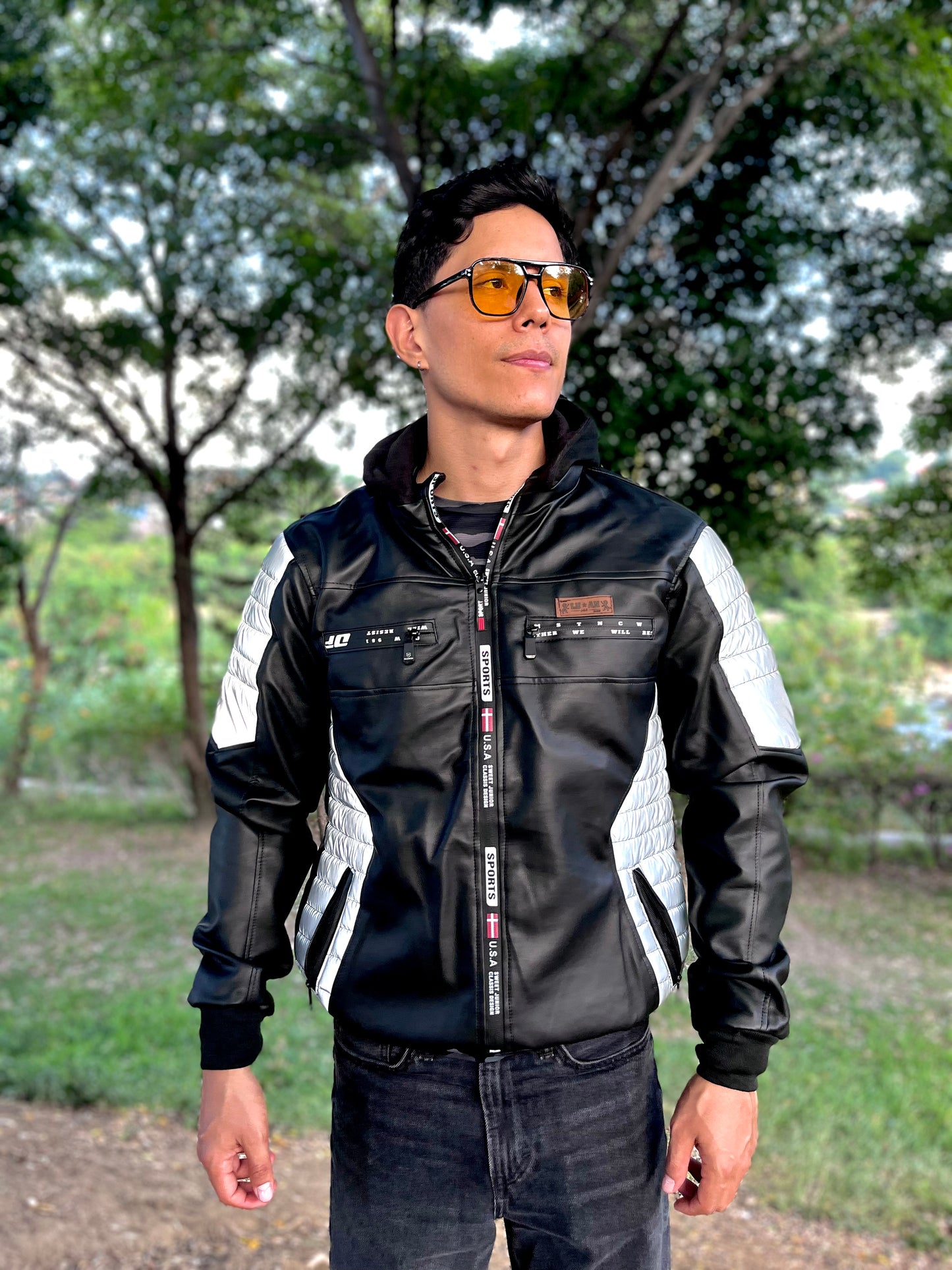 CHAQUETA CABALLERO CUERINA ENGUATADA CON FORRO FLEECE-ROBERT LUAN