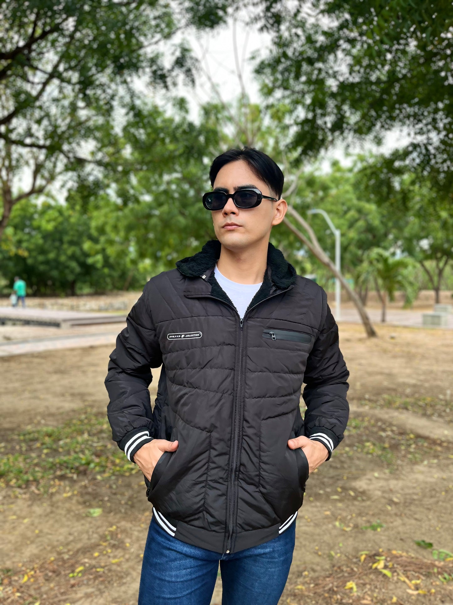 CHAQUETA CABALLERO CONVERTIBLE A CHALECO CON OVEJERO-UNICOLOR HVM