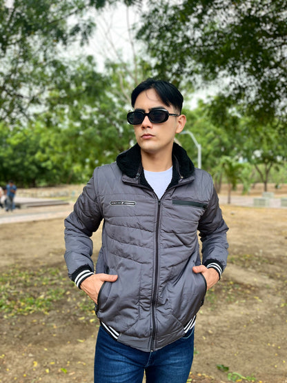 CHAQUETA CABALLERO CONVERTIBLE A CHALECO CON OVEJERO-UNICOLOR HVM