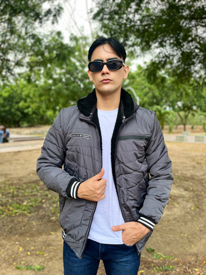 CHAQUETA CABALLERO CONVERTIBLE A CHALECO CON OVEJERO-UNICOLOR HVM